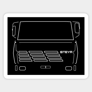 Steyr classic 1970s truck white outline graphic Sticker